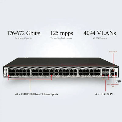 48*10/100/1000BASE-T Ethernet ports and 4*10GE SFP ports PoE Switch with LACP Function